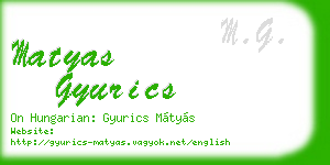 matyas gyurics business card