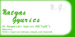 matyas gyurics business card